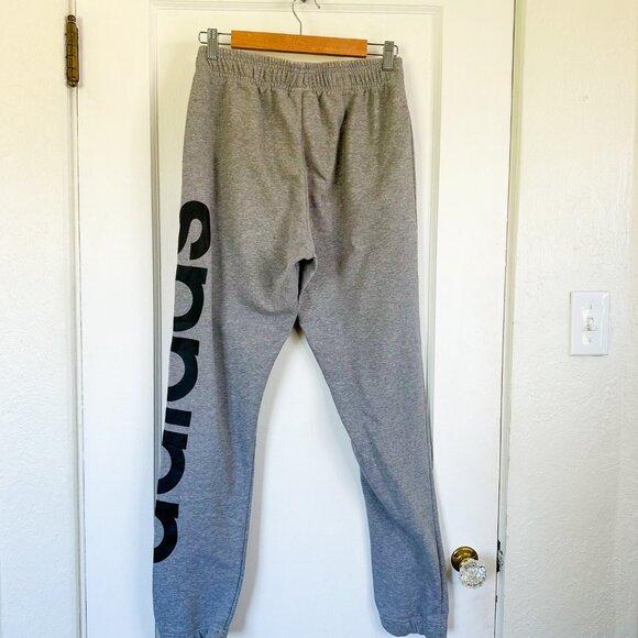 Adidas | Athletics Essential Linear Logo Fleece Jogger Sweatpants in Gray Medium - Picture 3 of 9